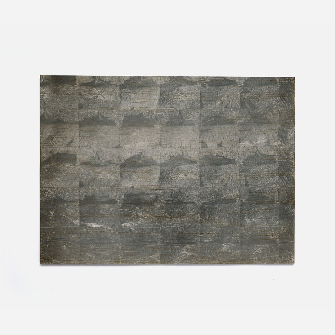 Odessa Antiqued Smoke Rectangular Placemat Silver Leaf Pack/2