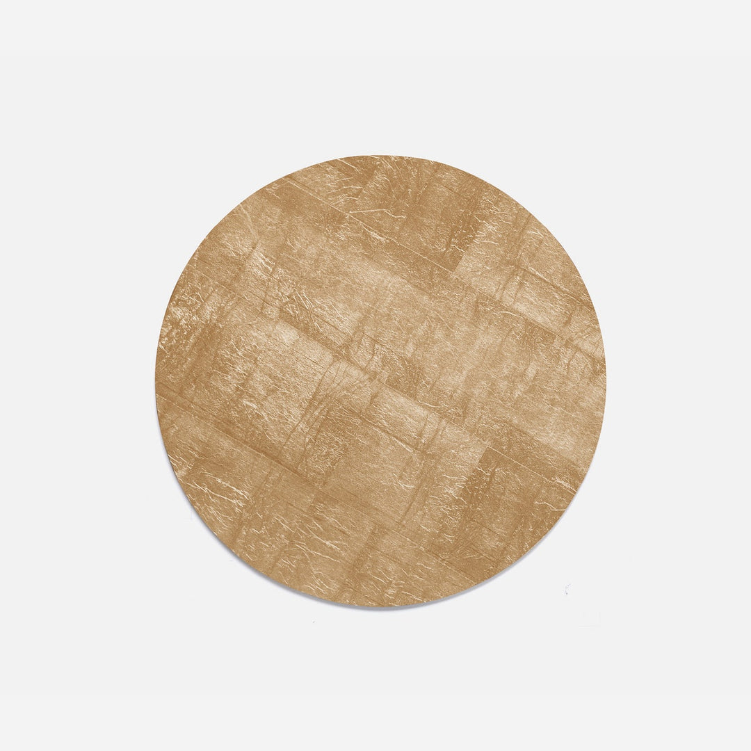Odessa Antiqued Gold Round Placemat Silver Leaf Pack/2