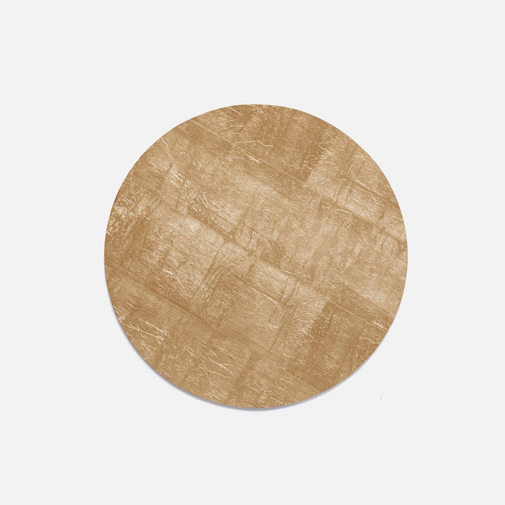 Odessa Antiqued Gold Round Placemat Silver Leaf Pack/2