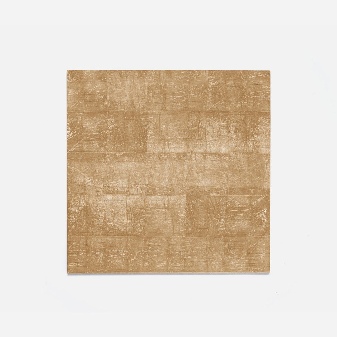 Odessa Antiqued Gold Square Placemat Silver Leaf Pack/2