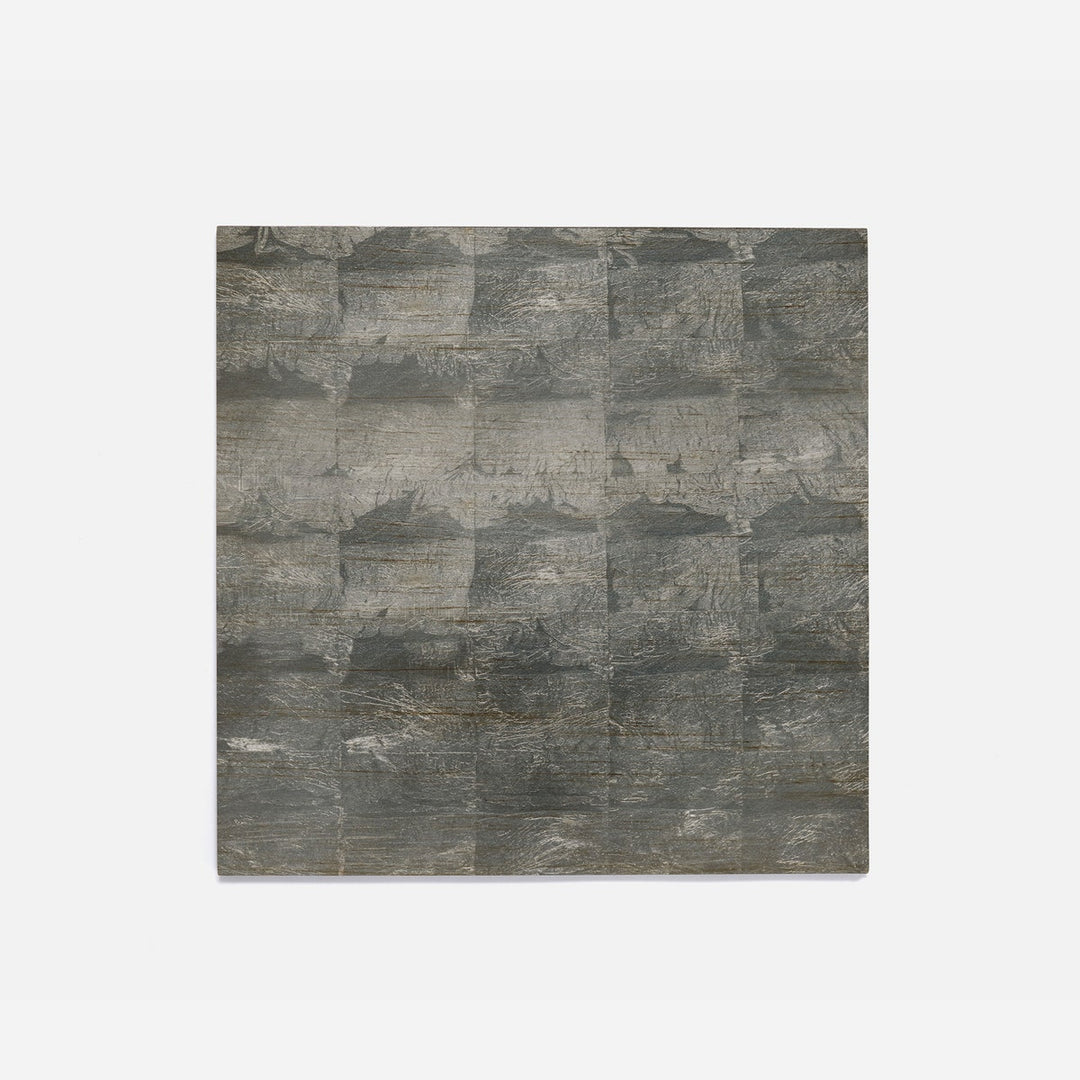 Odessa Antiqued Smoke Square Placemat Silver Leaf Pack/2
