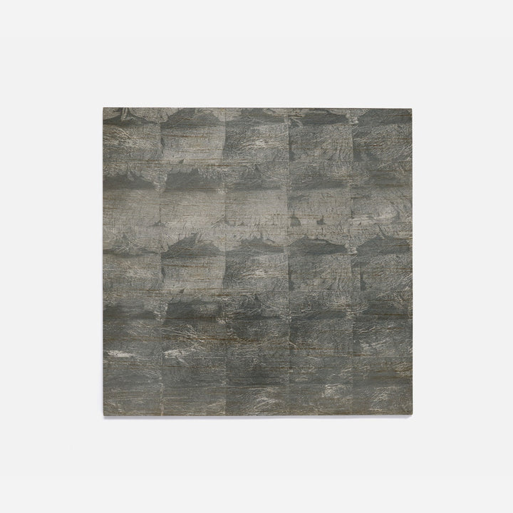 Odessa Antiqued Smoke Square Placemat Silver Leaf Pack/2