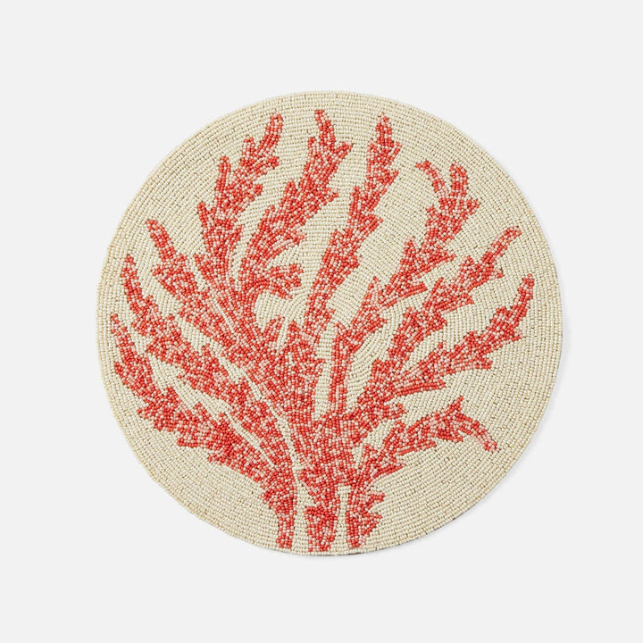 Alana Red Round Placemat Glass Beads Pack/4