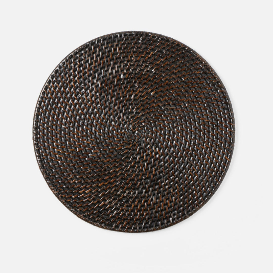 Brianne Polished Espresso Round Placemat Rattan Pack/4