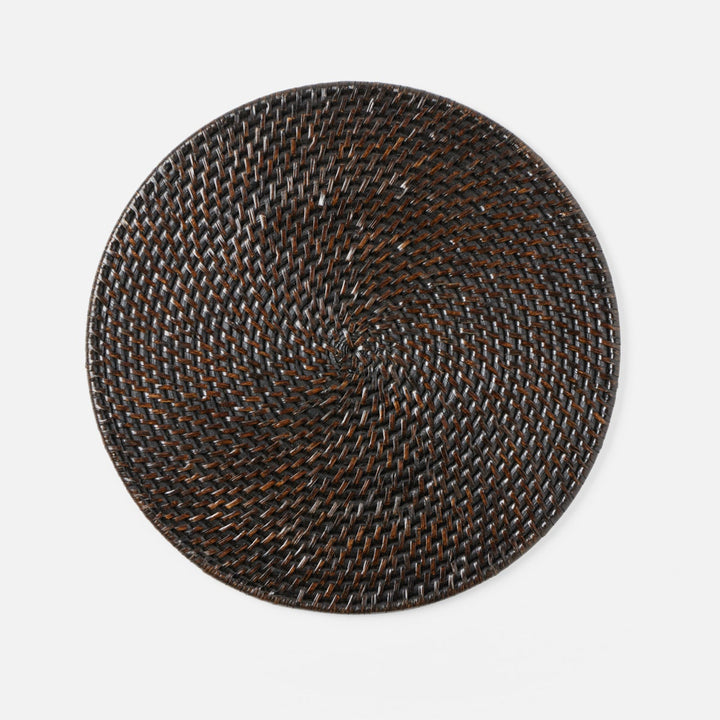Brianne Polished Espresso Round Placemat Rattan Pack/4