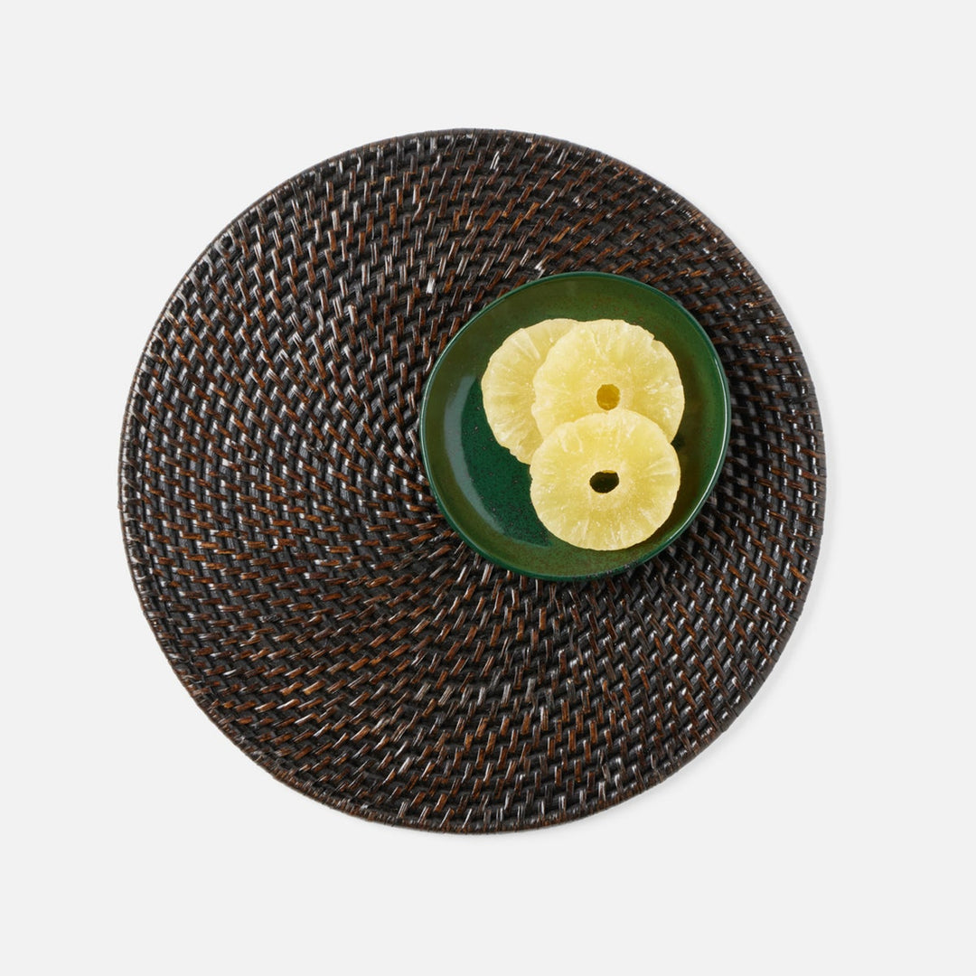 Brianne Polished Espresso Round Placemat Rattan Pack/4