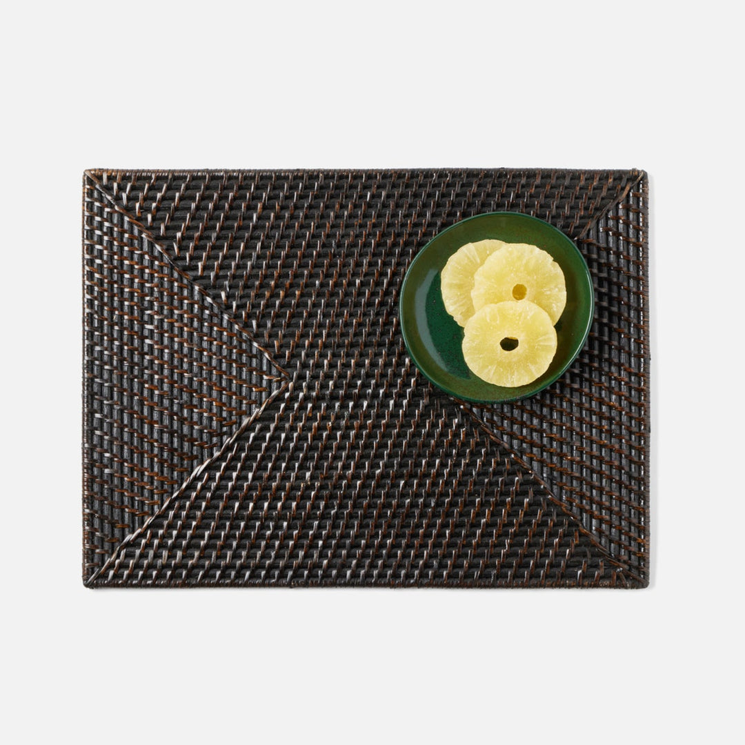 Brianne Polished Espresso Rectangular Placemat Rattan Pack/4