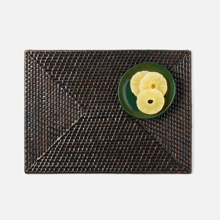 Brianne Polished Espresso Rectangular Placemat Rattan Pack/4
