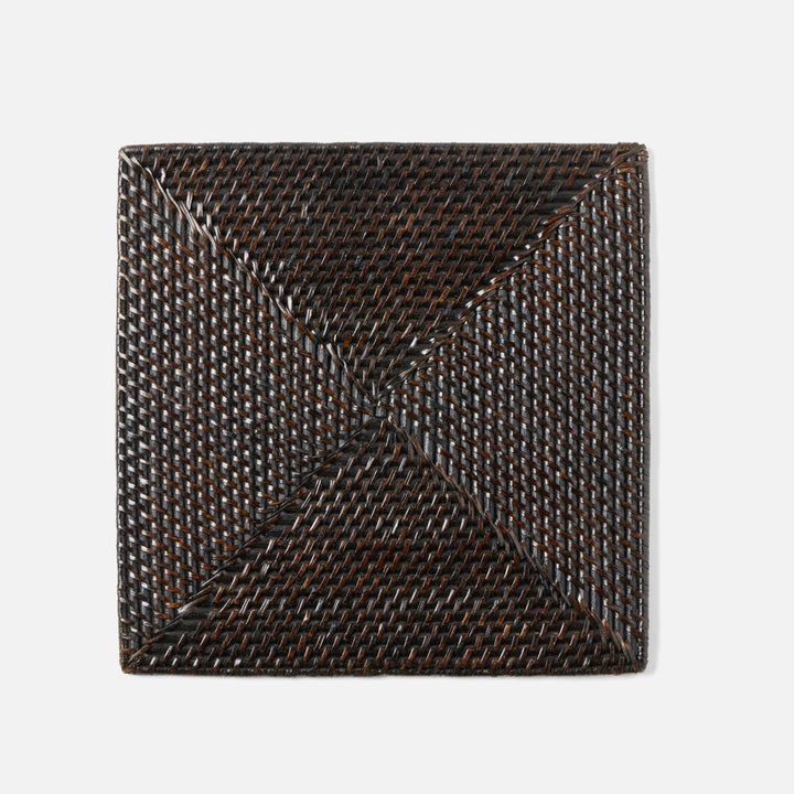Brianne Polished Espresso Square Placemat Rattan Pack/4