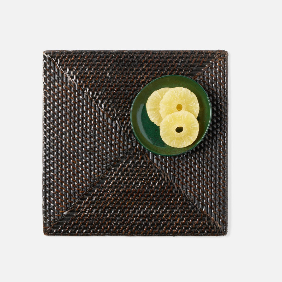 Brianne Polished Espresso Square Placemat Rattan Pack/4