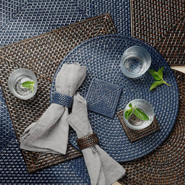 Brianne Polished Espresso Square Placemat Rattan Pack/4