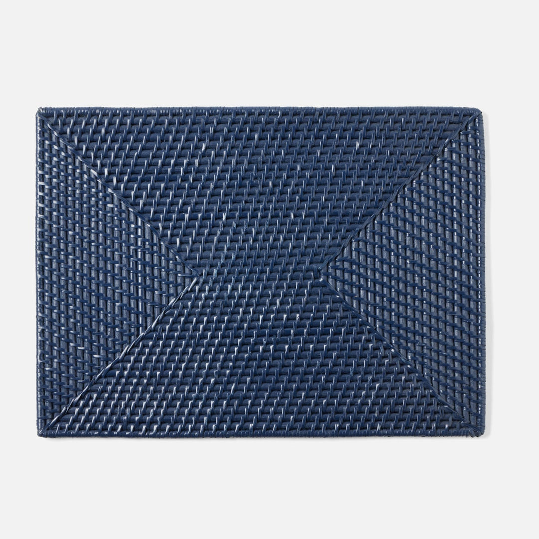 Brianne Polished Navy Rectangular Placemat Rattan Pack/4