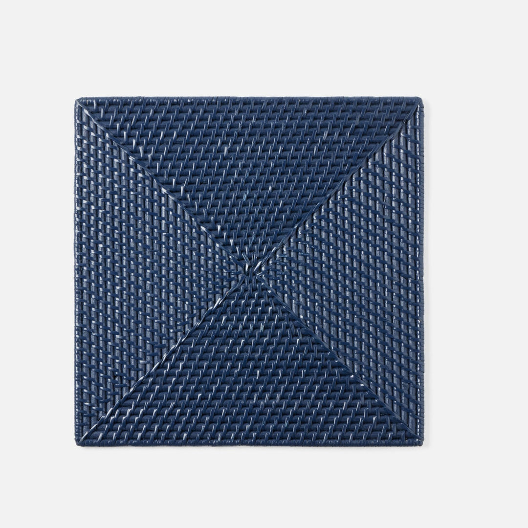Brianne Polished Navy Square Placemat Rattan Pack/4