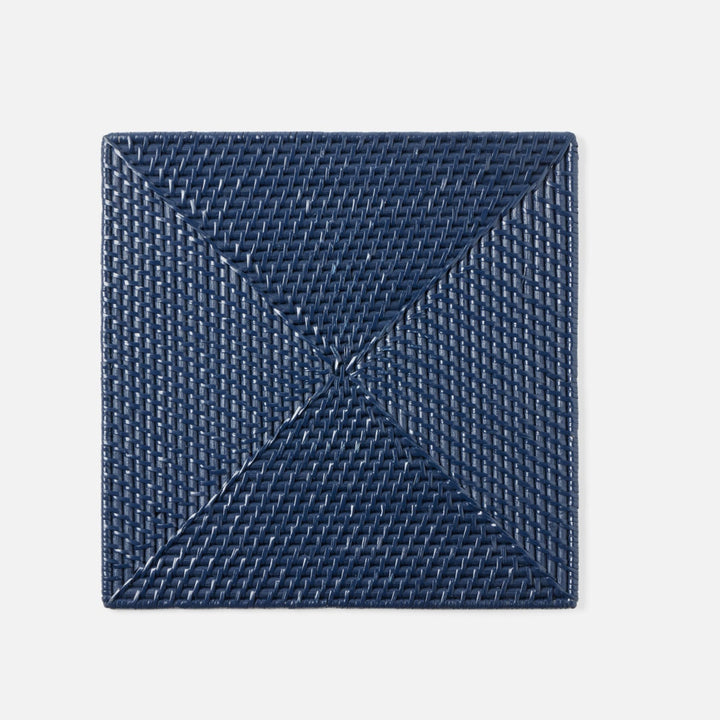 Brianne Polished Navy Square Placemat Rattan Pack/4