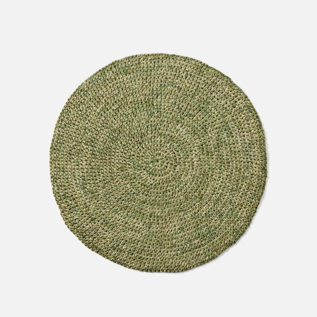 Emmy Green Crochet Round Placemat Raffia Pack/4