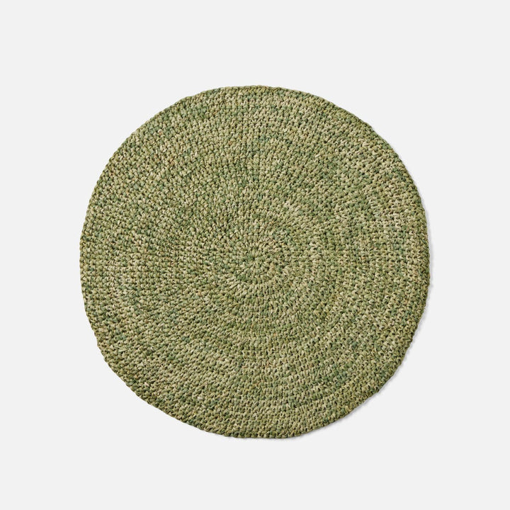Emmy Green Crochet Round Placemat Raffia Pack/4
