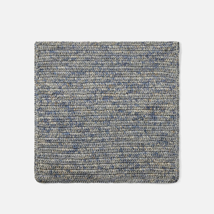 Emmy Dark Gray Crochet Square Placemat Raffia Pack/4