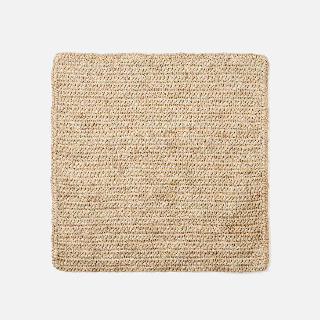 Emmy Natural Crochet Square Placemat Raffia Pack/4