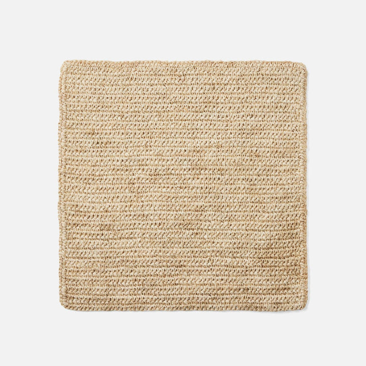 Emmy Natural Crochet Square Placemat Raffia Pack/4