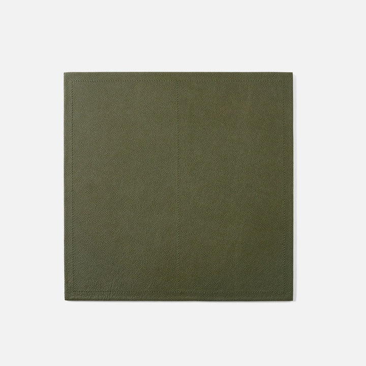 Evan Forest Green Square Placemat Full Grain Leather Pack/2
