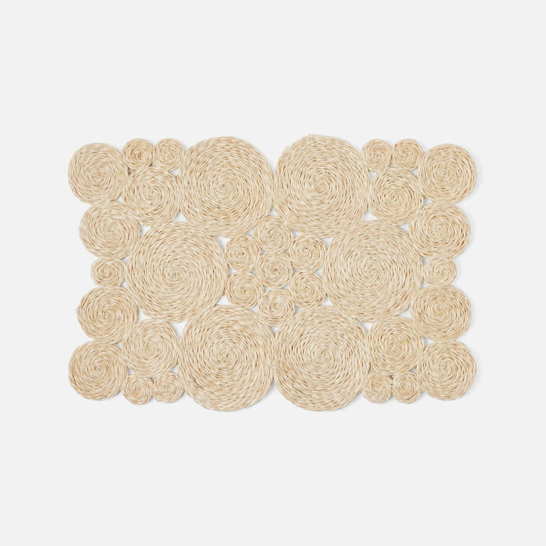 Francine Bleached Rectangular Placemat Abaca Pack/4
