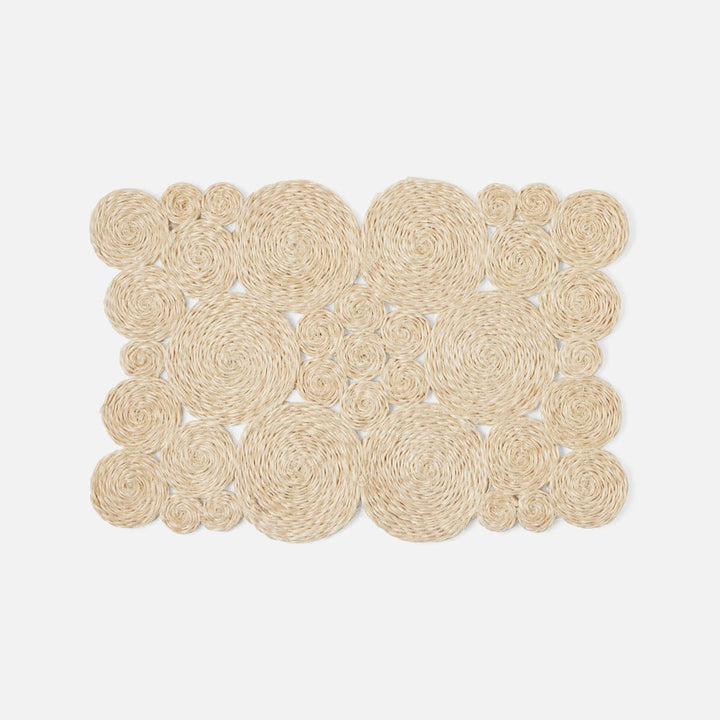 Francine Bleached Rectangular Placemat Abaca Pack/4
