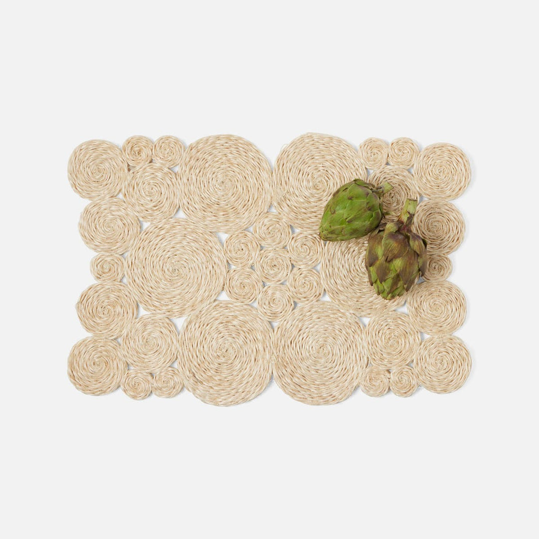 Francine Bleached Rectangular Placemat Abaca Pack/4