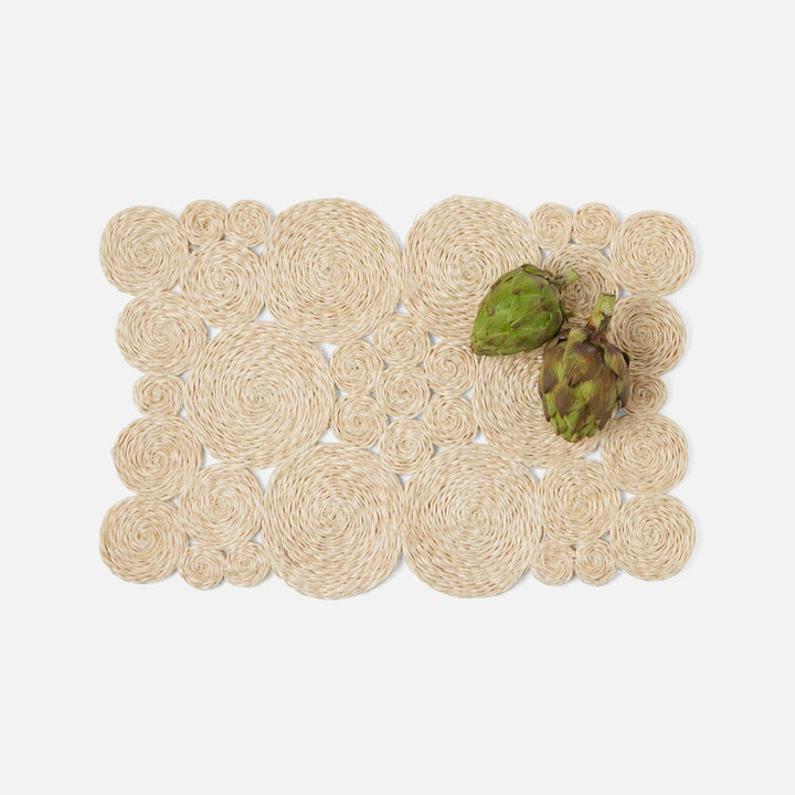 Francine Bleached Rectangular Placemat Abaca Pack/4