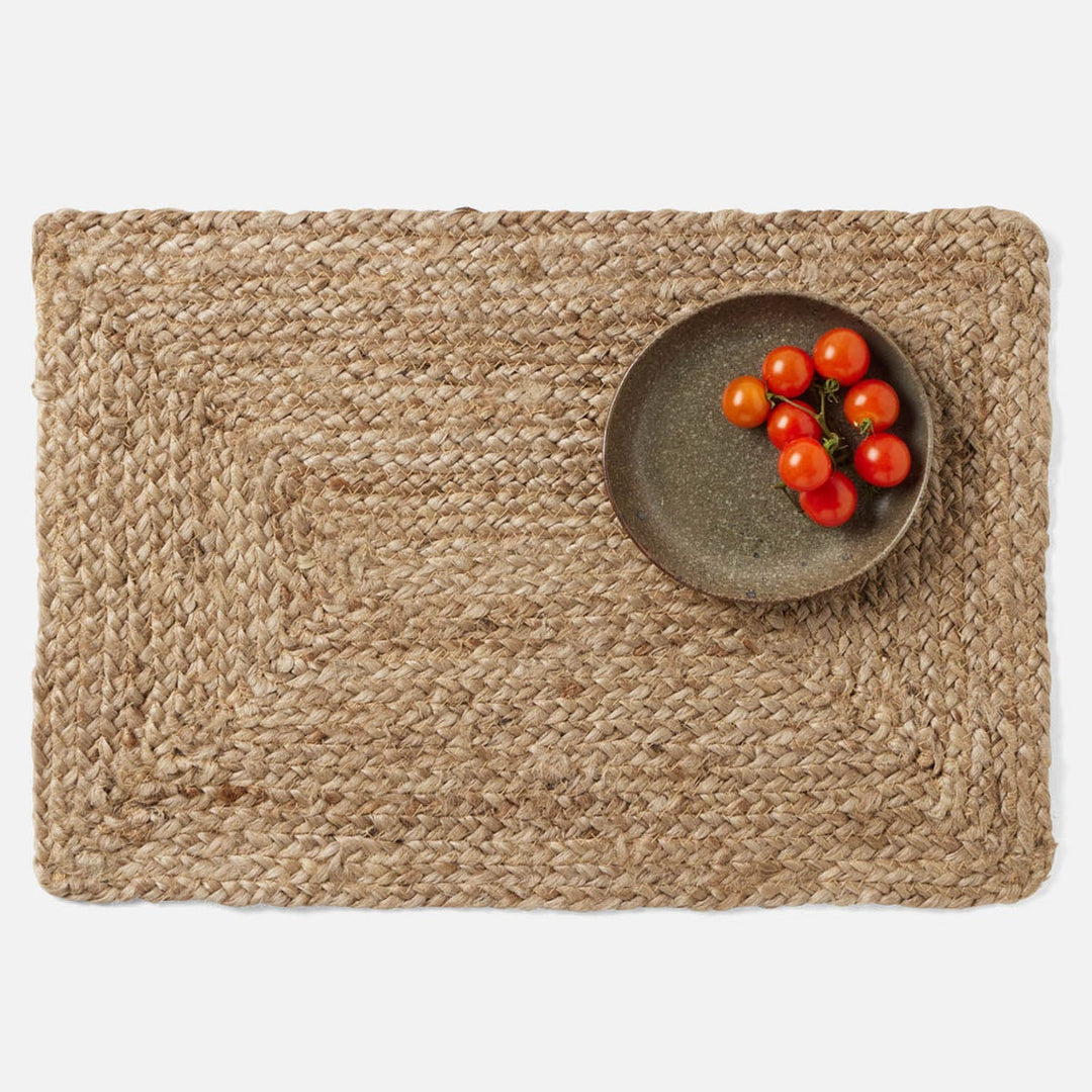 Grant Dark Natural Rectangular Placemat Jute Pack/4