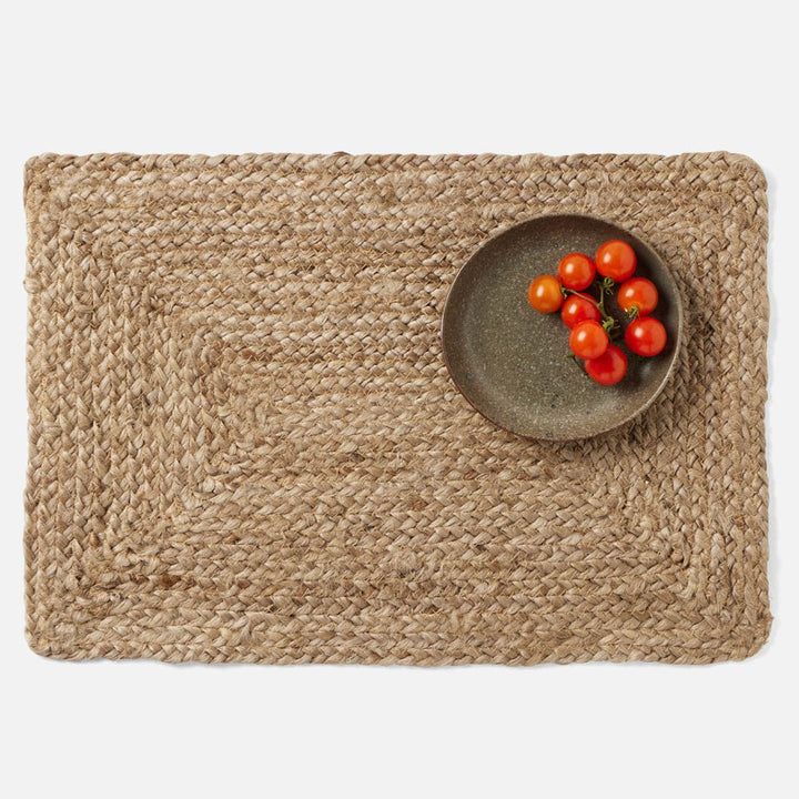 Grant Dark Natural Rectangular Placemat Jute Pack/4