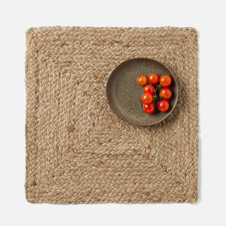 Grant Dark Natural Square Placemat Jute Pack/4