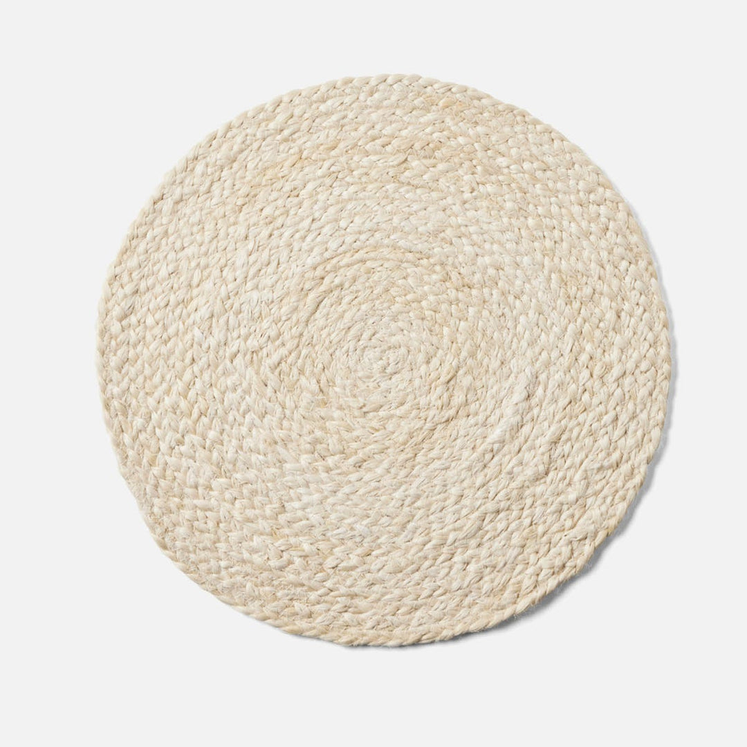 Grant Ivory Round Placemat Jute Pack/4