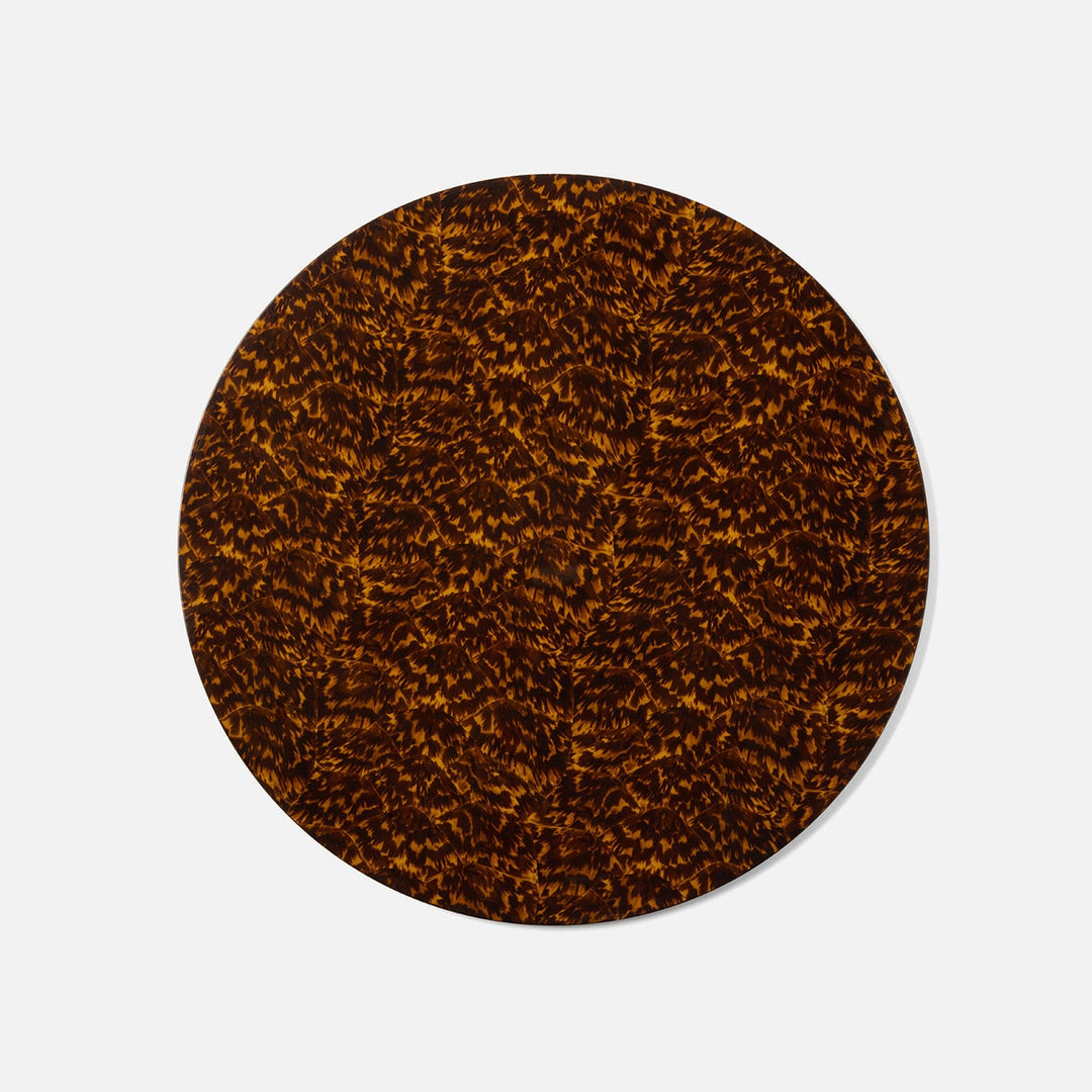 Hartley High-Gloss Round Placemat Faux Tortoise Pack/2