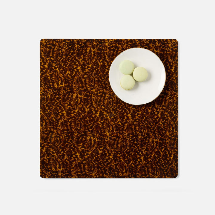 Hartley High-Gloss Square Placemat Faux Tortoise Pack/2
