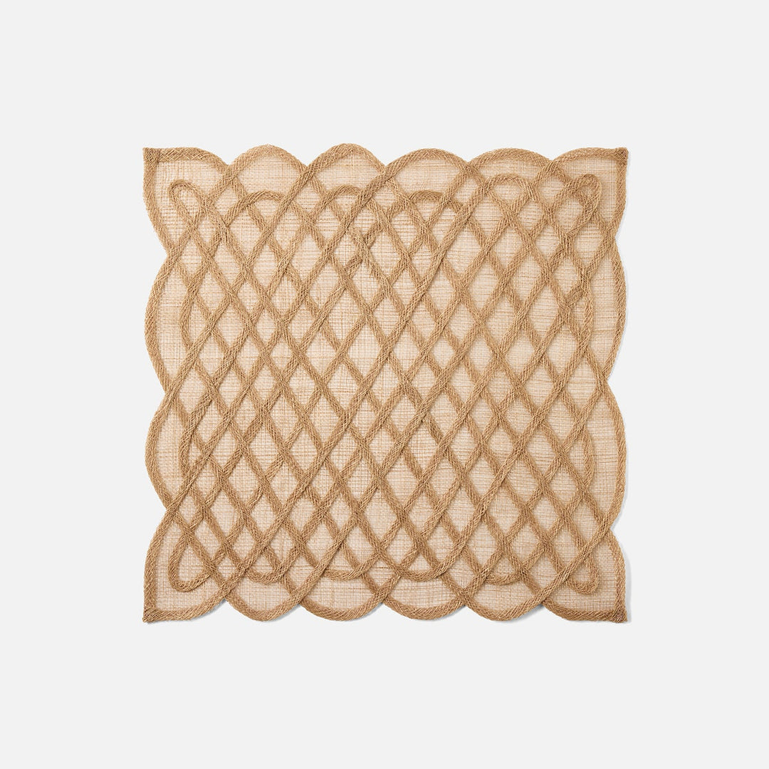 Ines Toasted Almond Woven Square Placemat Abaca Pack/4