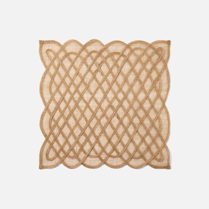 Ines Toasted Almond Woven Square Placemat Abaca Pack/4