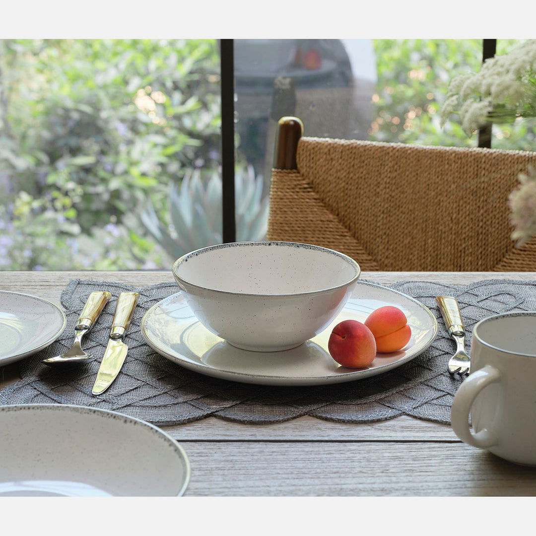 Ines Titanium Woven Rectangular Placemat Abaca Pack/4