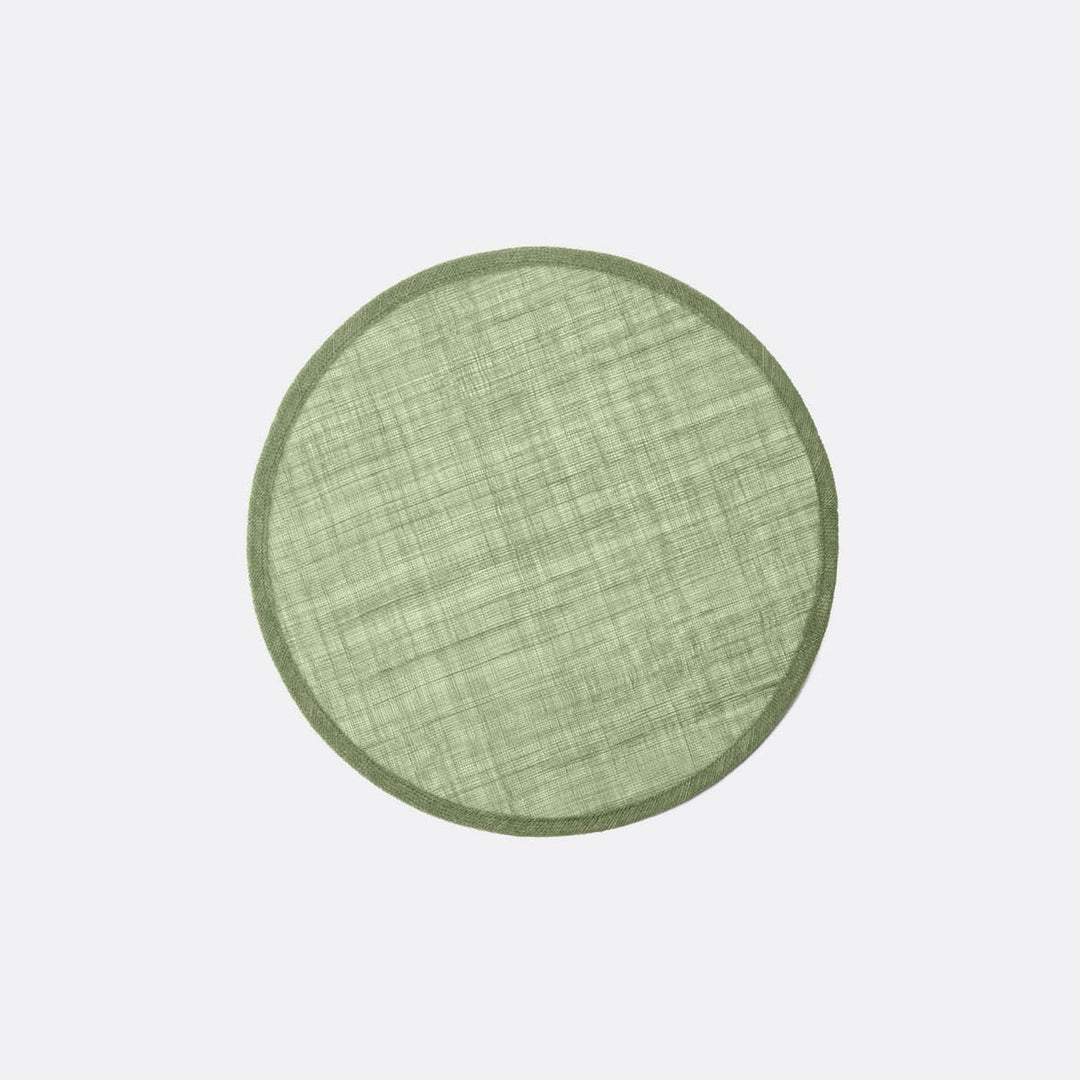 June Green Quartz Round Placemat Abaca Pack/4