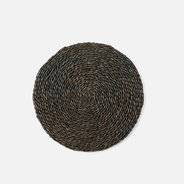 Lucian Charcoal Seagrass Round Placemat Pack/4