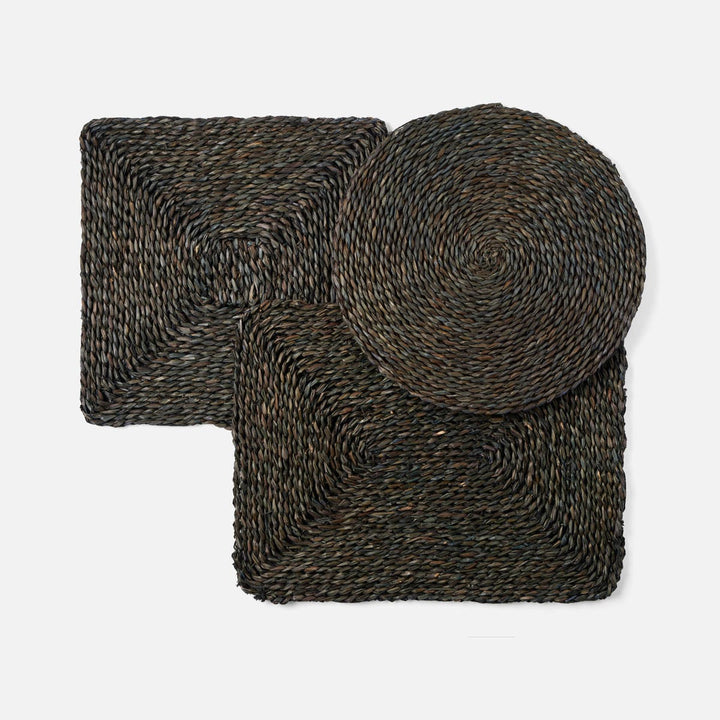 Lucian Charcoal Seagrass Square Placemat Pack/4