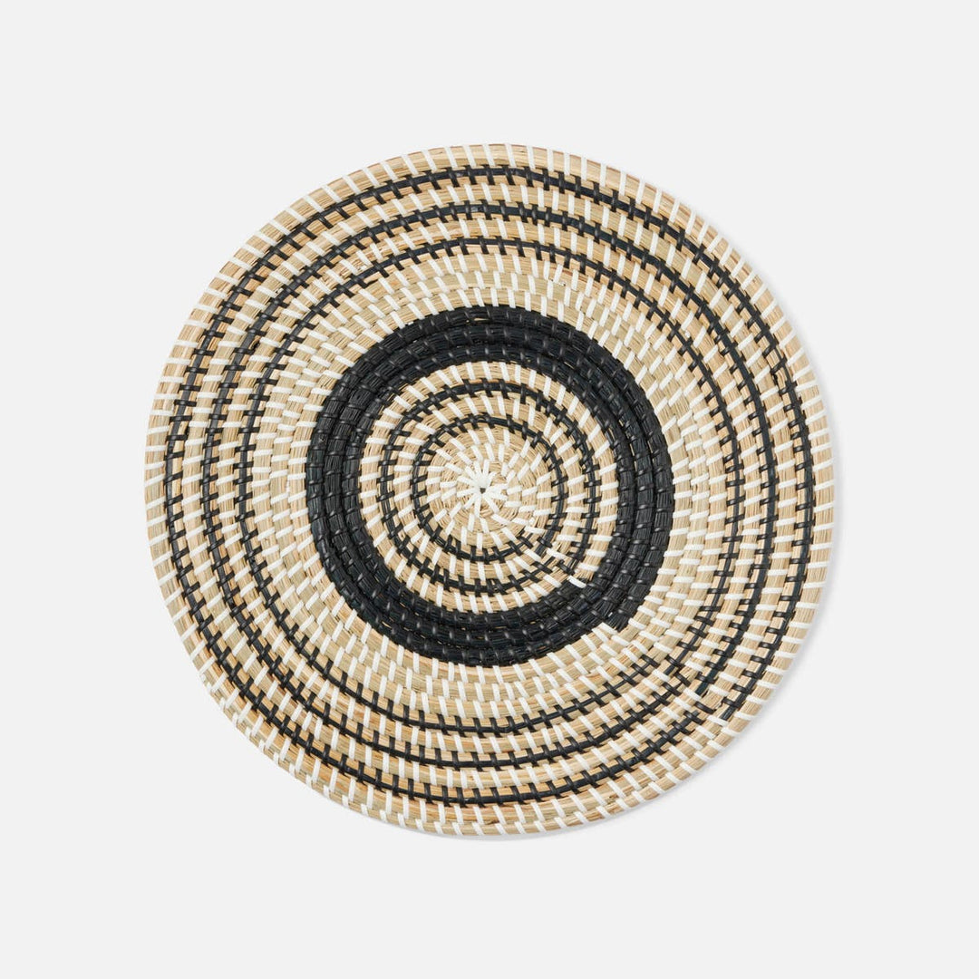 Odelia Black/Natural Round Placemat Seagrass Pack/4