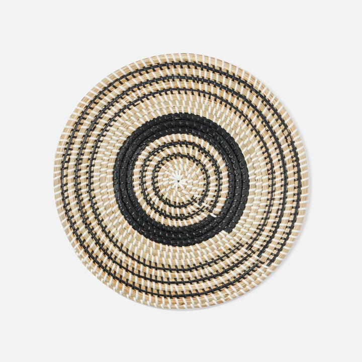 Odelia Black/Natural Round Placemat Seagrass Pack/4