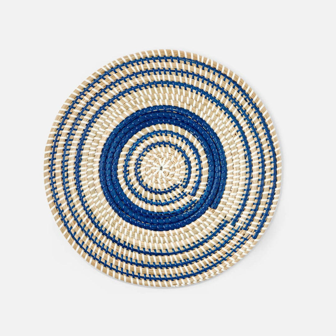 Odelia Dark Blue/Natural Round Placemat Seagrass Pack/4