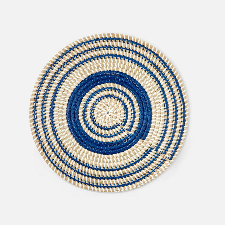 Odelia Dark Blue/Natural Round Placemat Seagrass Pack/4