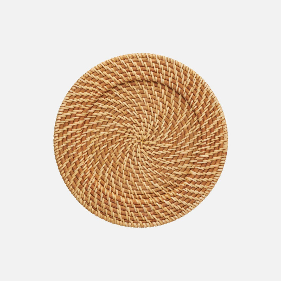 Roxy Natural Round Charger Rattan Pack/4