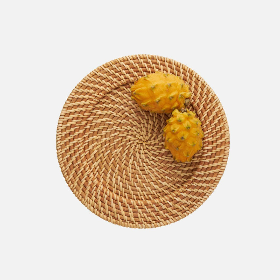 Roxy Natural Round Charger Rattan Pack/4