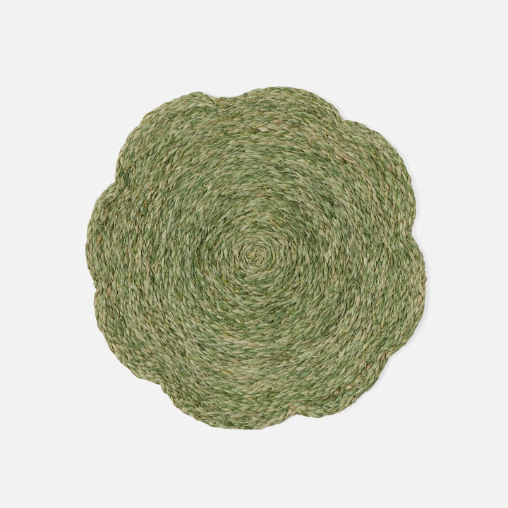 Vera Pale Green Flower Placemat Raffia Pack/4