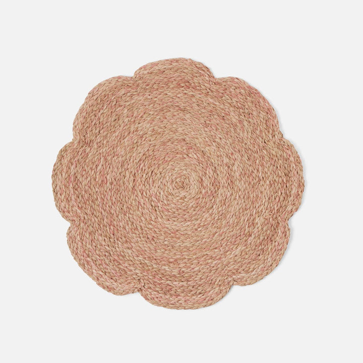Vera Light Pink Flower Placemat Raffia Pack/4