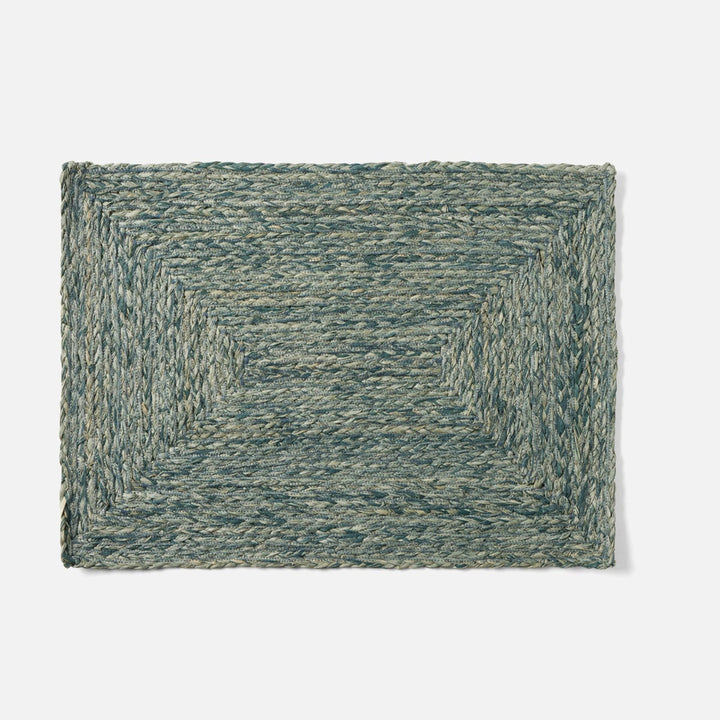 Zoey Teal Rectangular Placemat Raffia Pack/4