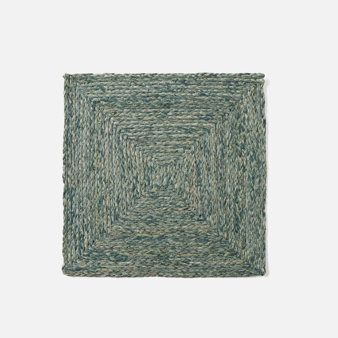 Zoey Teal Square Placemat Raffia Pack/4
